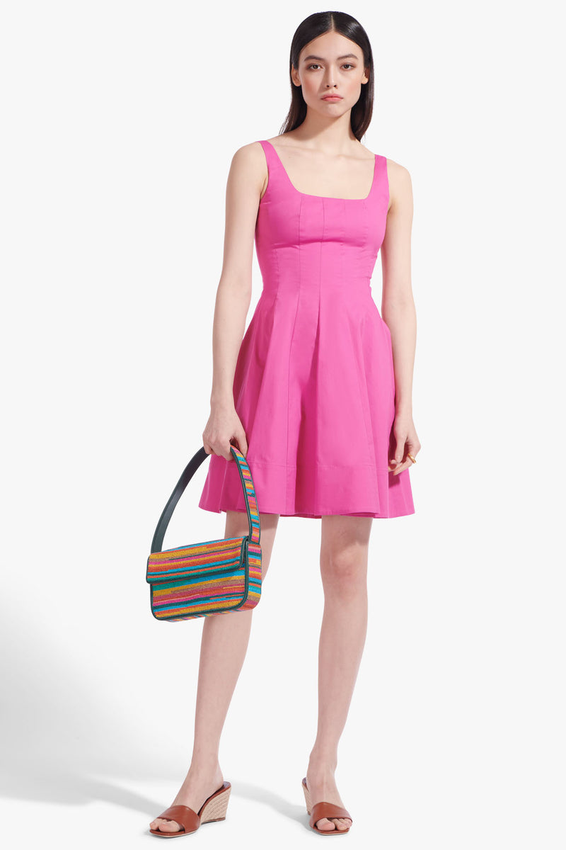 STAUD MINI WELLS DRESS PEONY